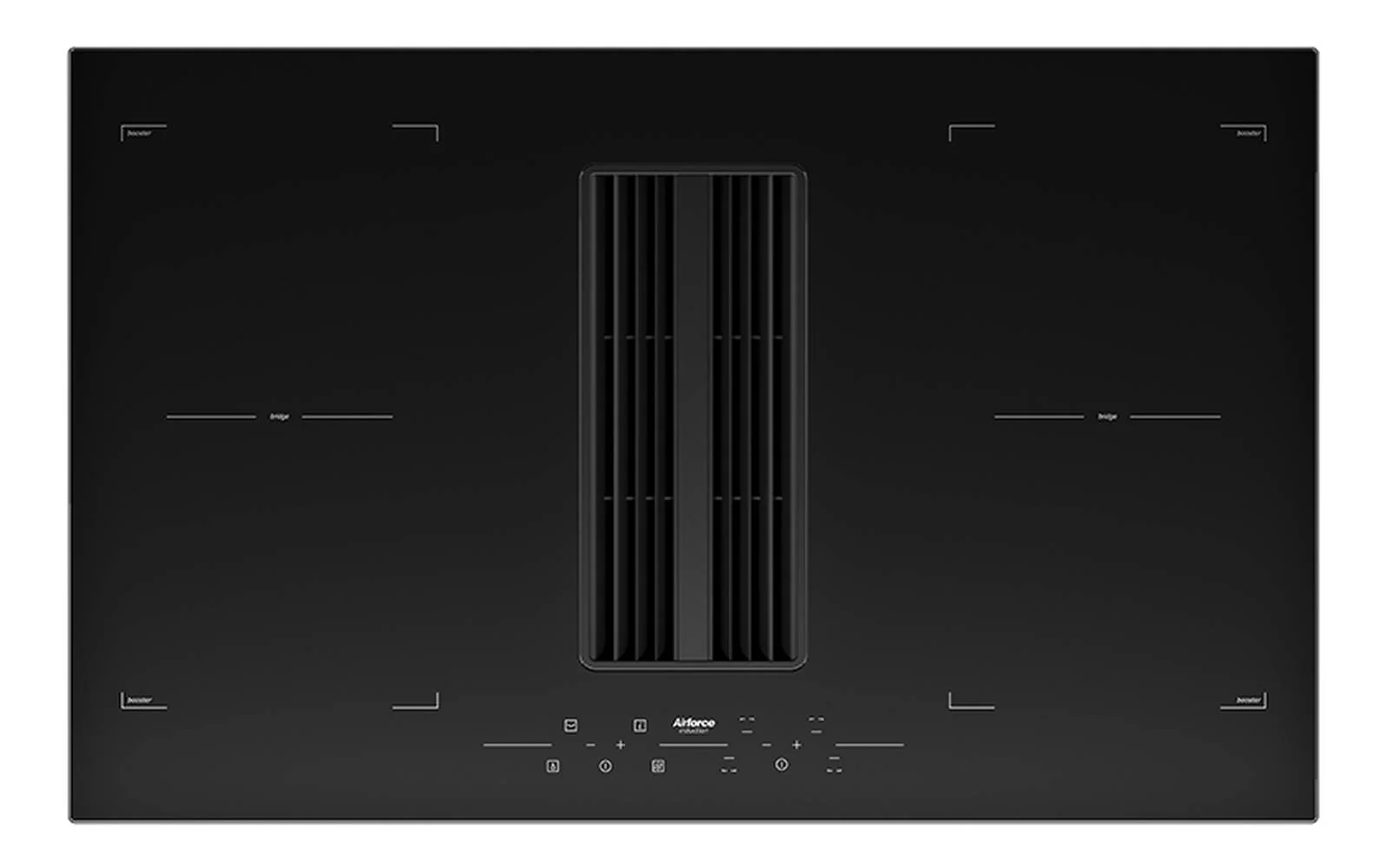 Airforce 0n-Board Essence 83cm Induction Hob with Central Downdraft-Touch control Black Glass finish - Image 3