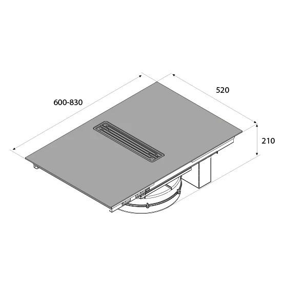 Airforce Artis Prima 80cm Central Venting Induction Hob with On-Board Motor-Recirculating Model - Image 3