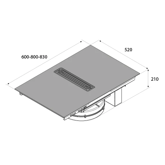 Airforce Innova Artis Prima 80cm Central Venting Induction Hob with On-Board Motor-Externally Ducted - Image 3