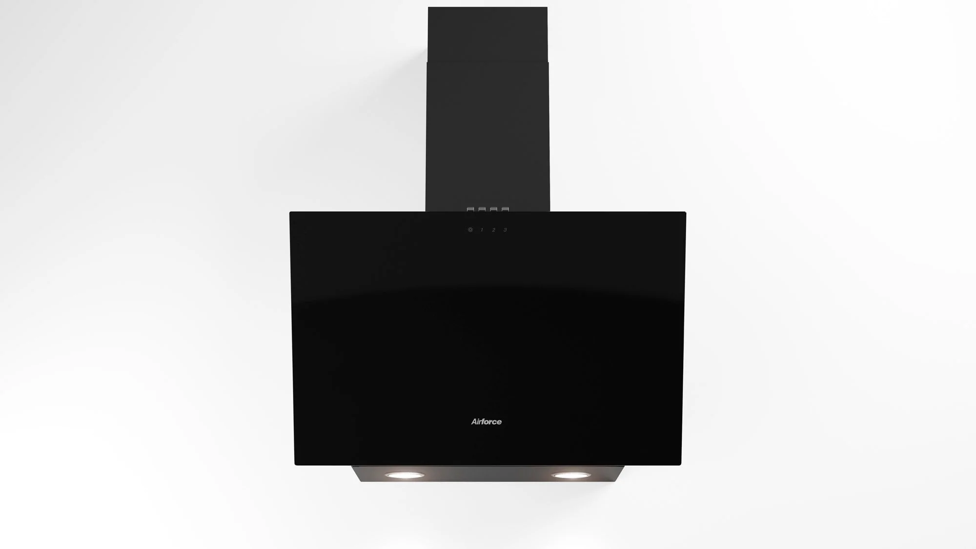 Airforce Alpha 60cm Wall Mounted Cooker hood with Push button Control, Integra Ready- Black glass finish - Image 3