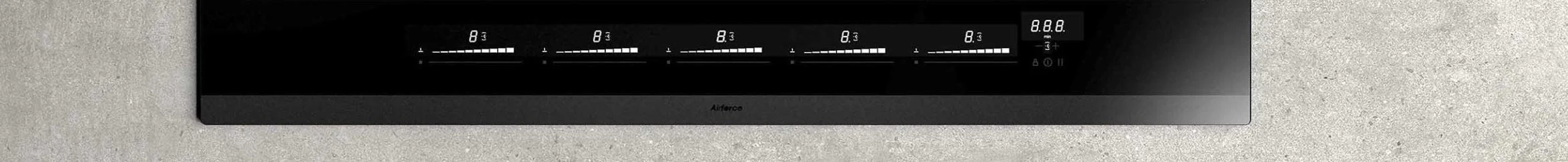 Airforce Artis Pro 80cm Aspirating Induction hob with central downdraft with on-board motor non scratch matt surface - Image 4