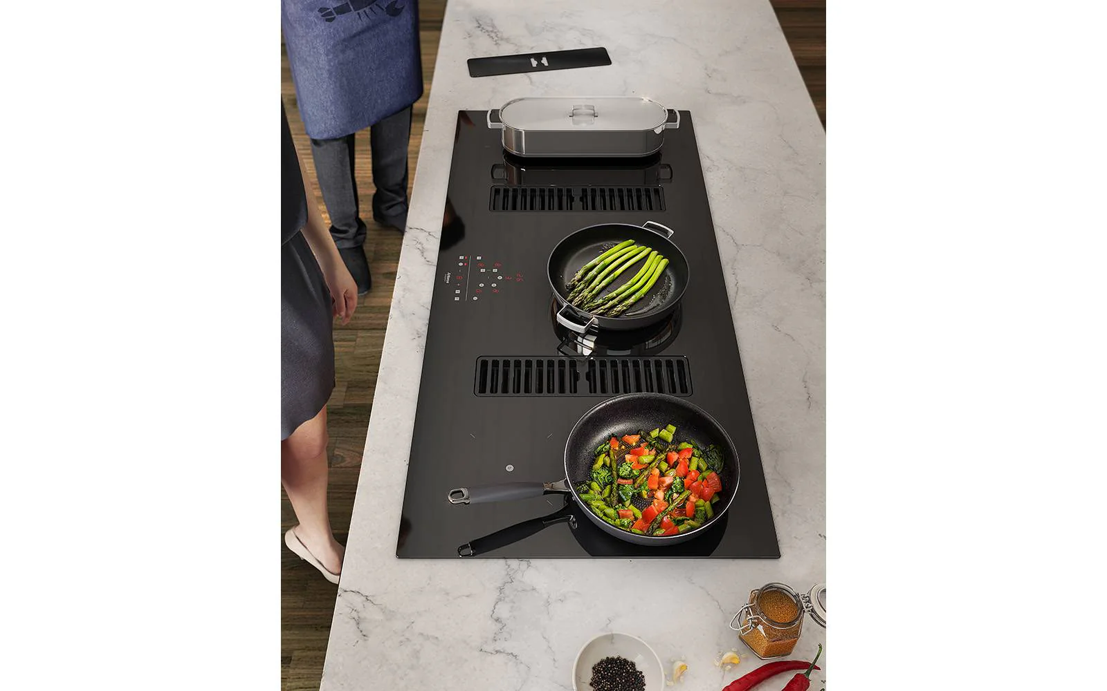Airforce Aspira XXL Centrale 110cm induction hob with double downdraft - Image 2