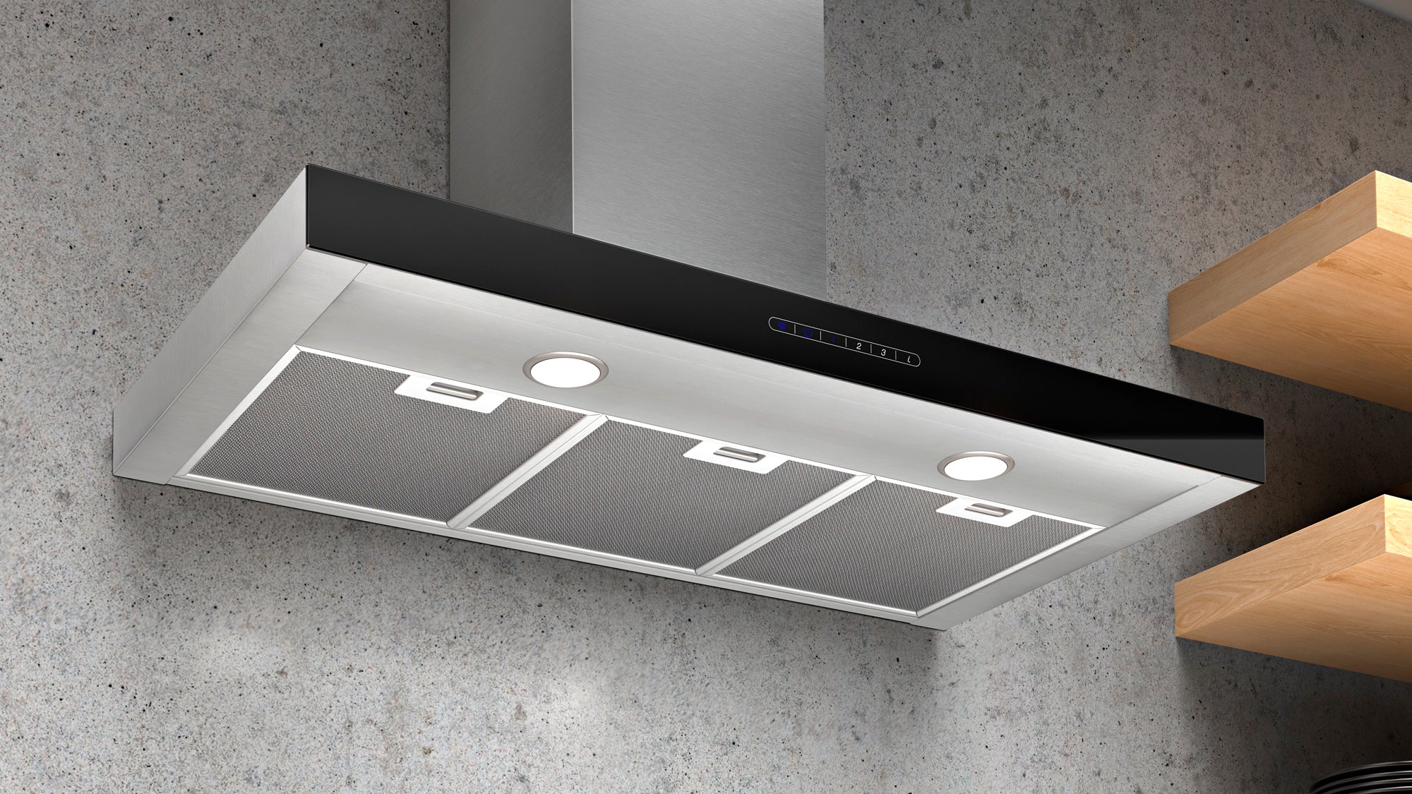 Airforce F205 90cm Wall Mounted Cooker Hood with Touch Control Glass Front in Stainless Steel Finish - Image 2