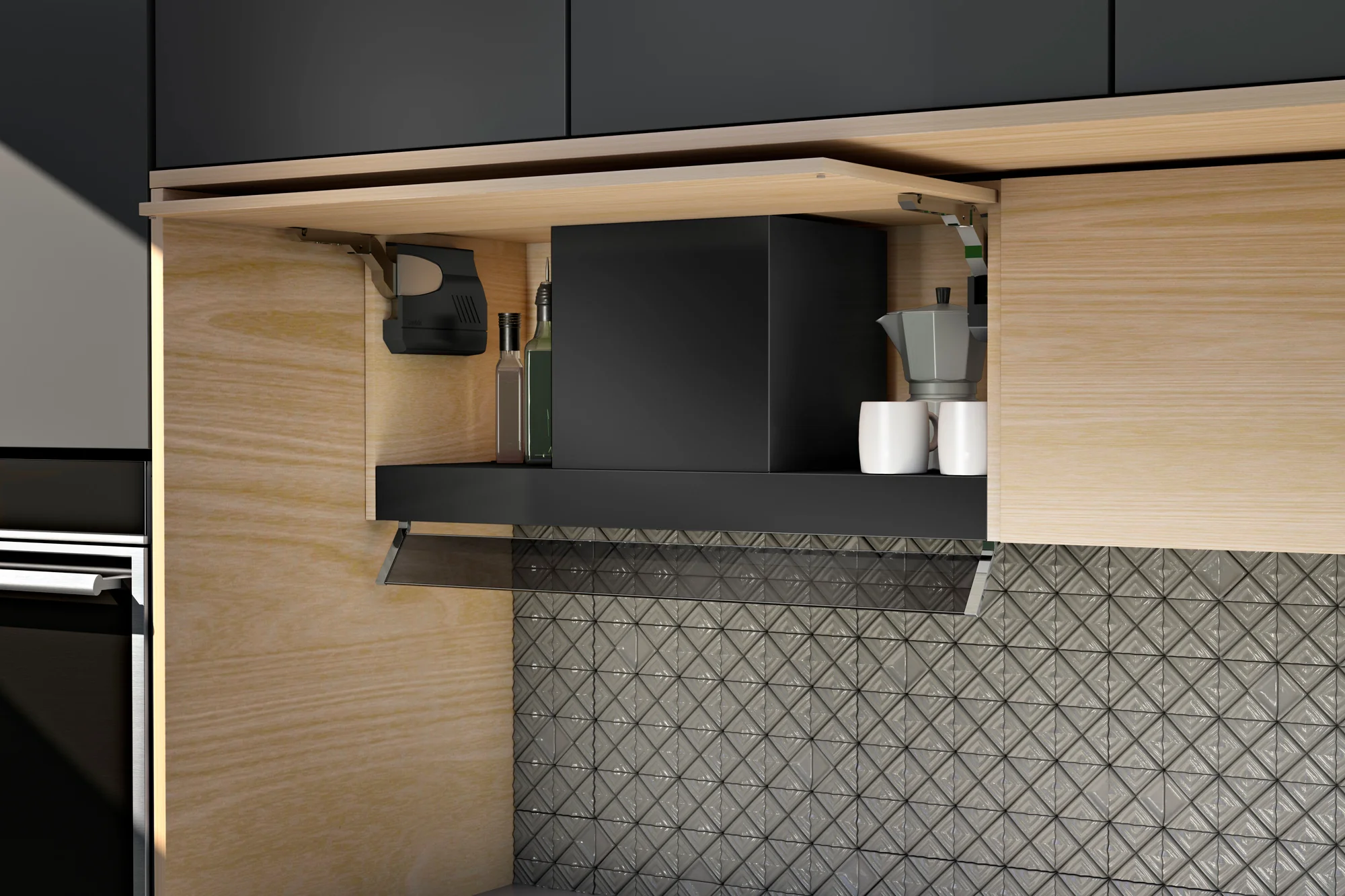Airforce F300 120cm Built-In Cooker Hood with Smoked Glass Visor, Button Control in Black Satin Finish - Image 3