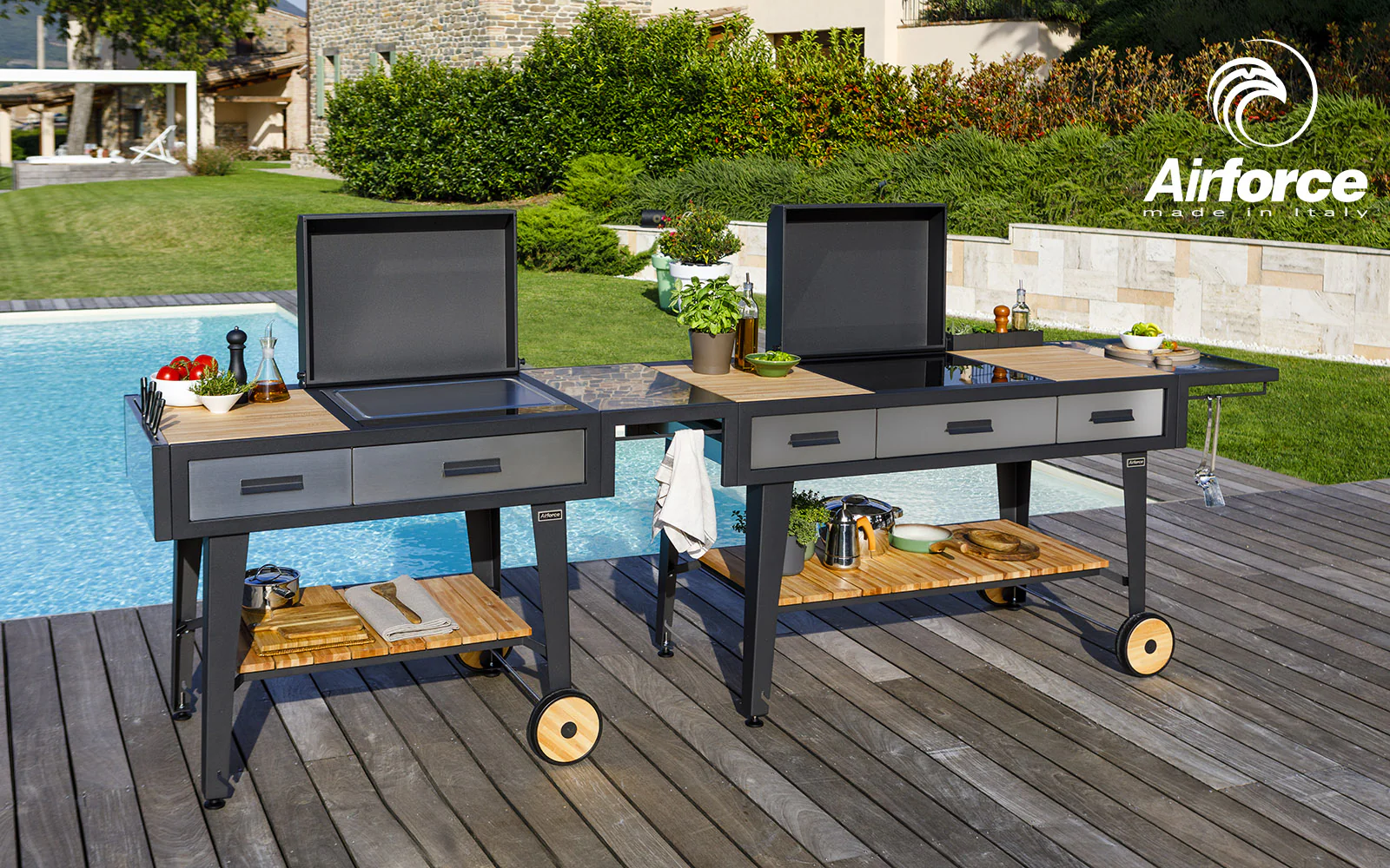 Airforce E-Cook 150cm BBQ Luxury Outdoor Cooking with a 58cm Teppanyaki Induction Hob - Image 3