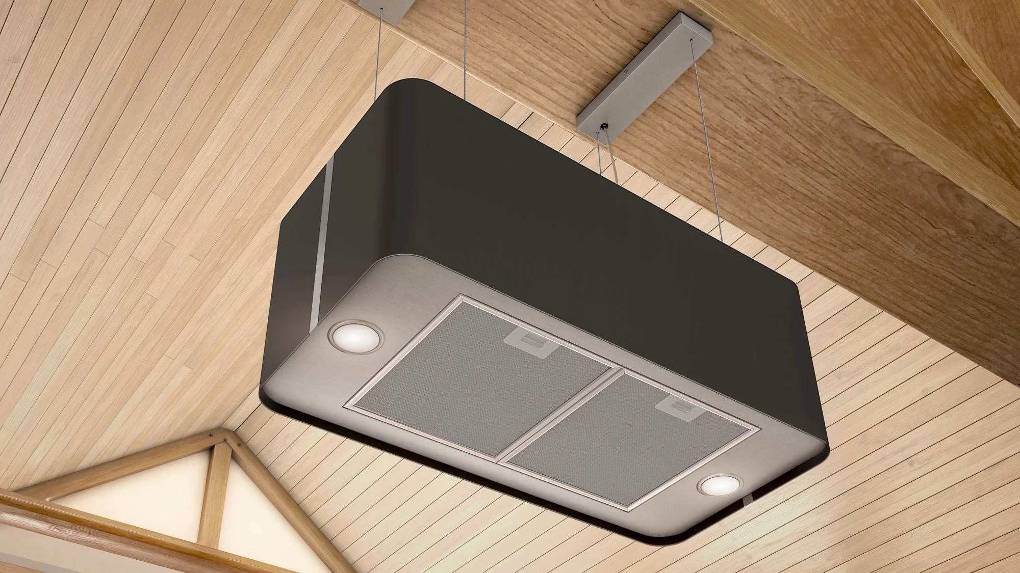 Airforce F181 XXL 70cm Island Cooker Hood in Satin Black Steel Finish with Remote control - Image 2