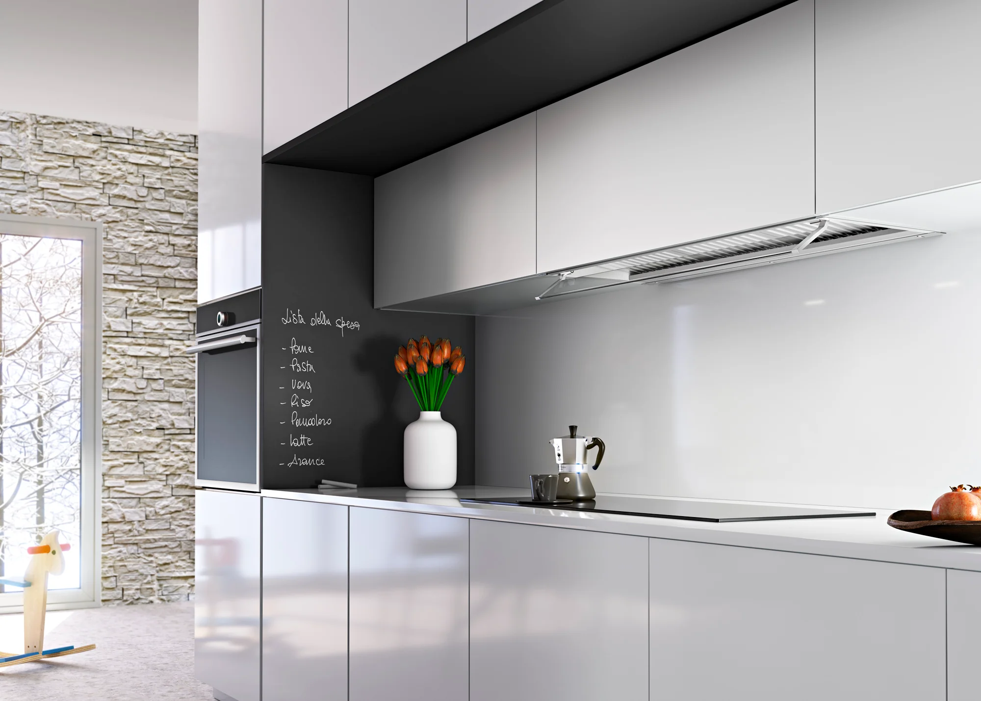 Airforce F300 No Drop 60cm Built-in Cooker hood with Touch Control- Black Finish with Adjustable Glass