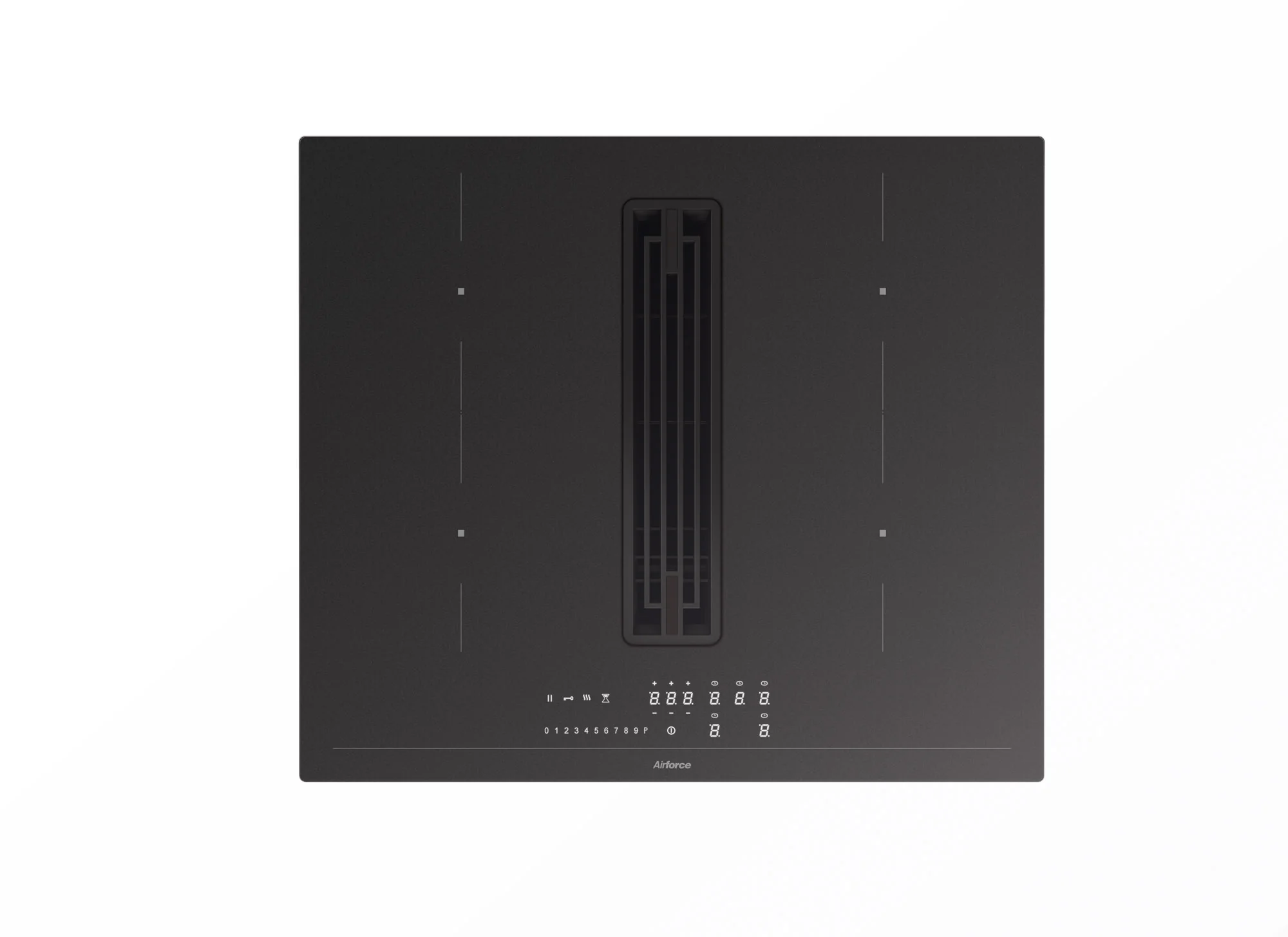 Airforce Innova Artis Plus Petra 60cm Central Venting Induction Hob with On-Board Motor,Matte Black Glass-Recirculating Model - Image 2
