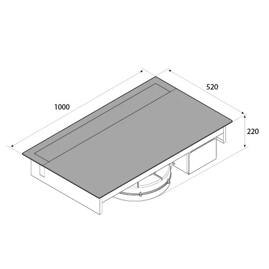 Airforce Innova Slim Pro 90cm Rear Venting Induction hob with on-board motor-Recirculating Model - Image 3