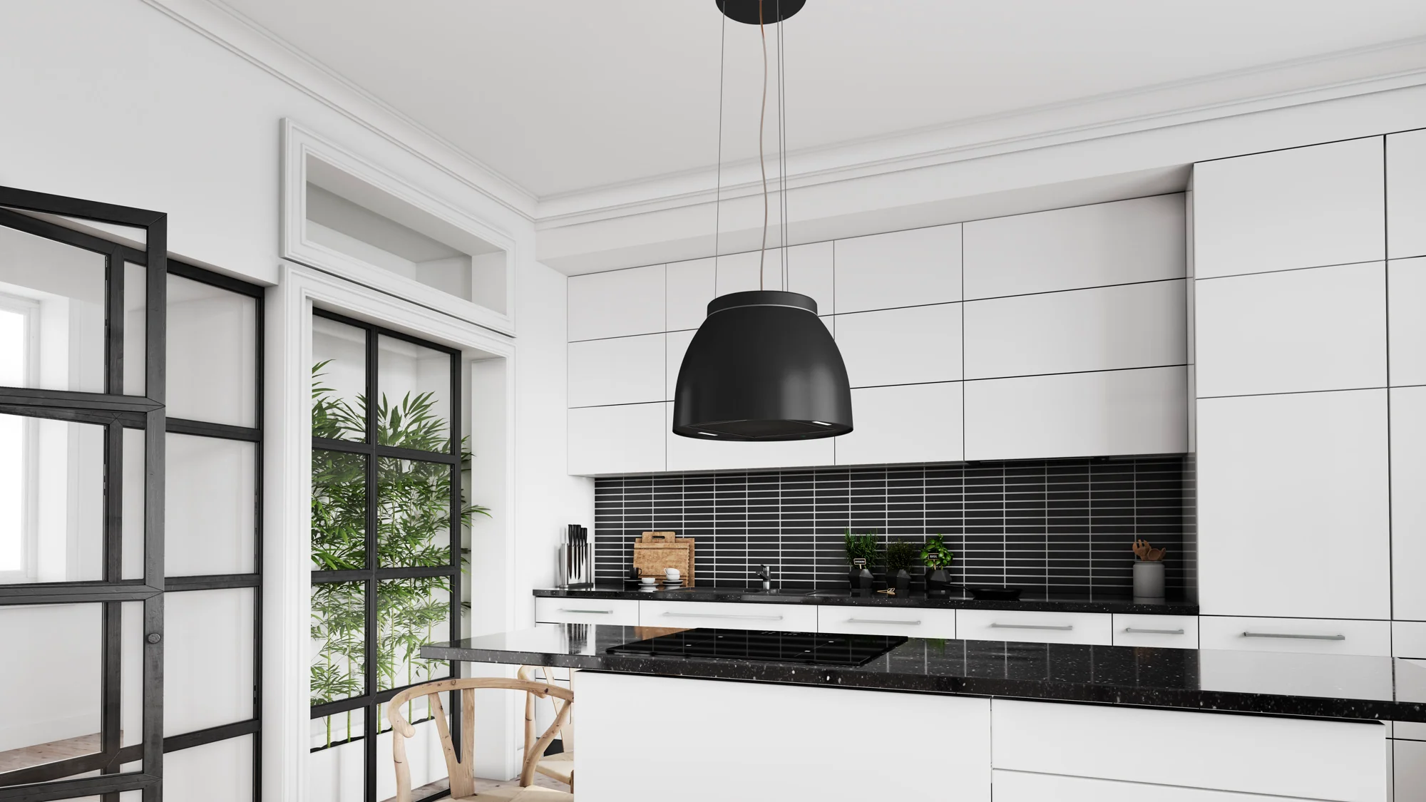 Airforce Luna Island Cooker Hood 45cm Complete Black Finish with Slim Led Lights - Image 2