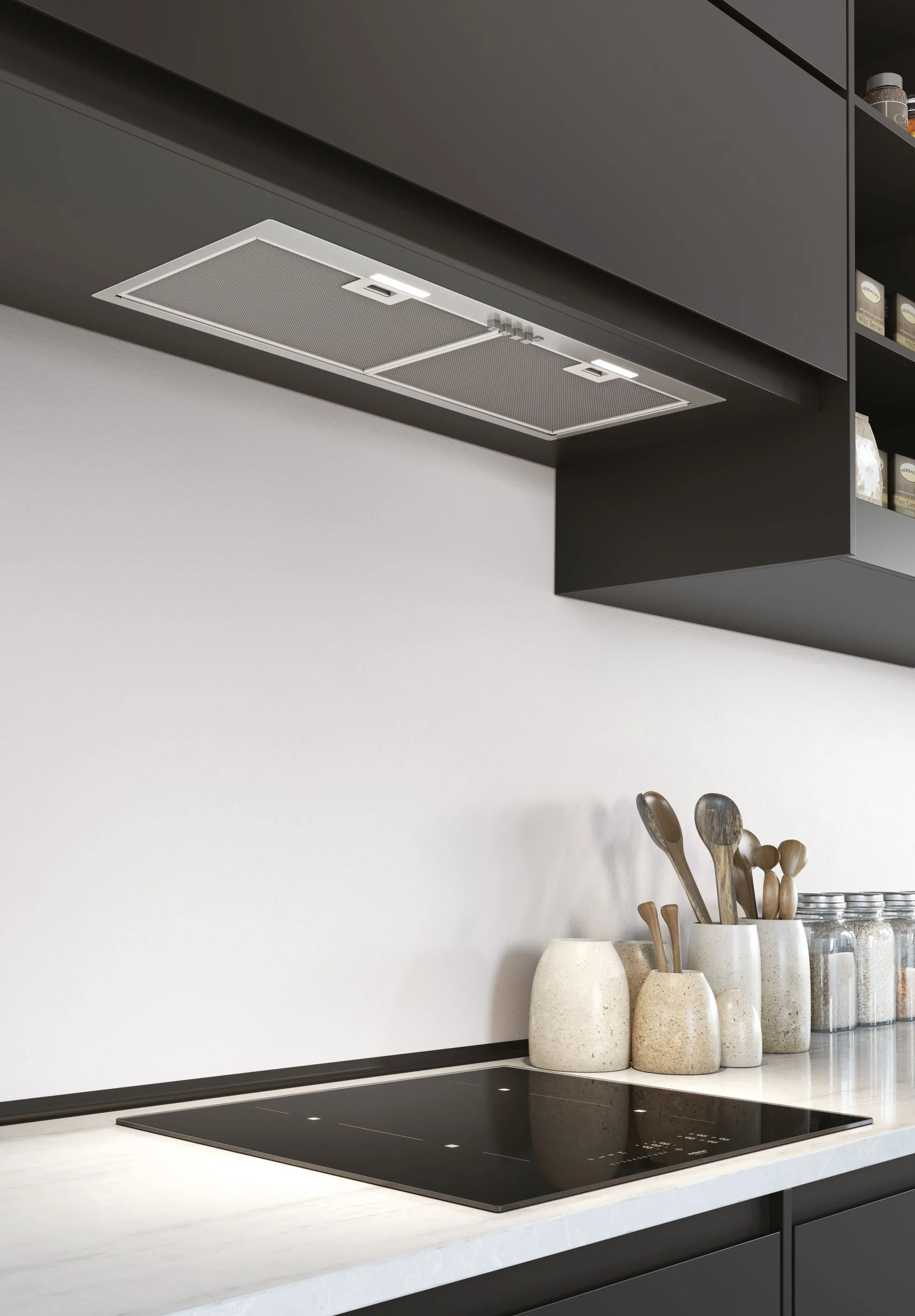 Airforce Modulo POP 72cm Built-in Cooker Hood-Stainless Steel Finish Push Button Control - Image 2