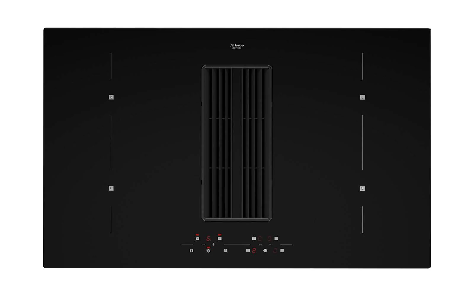 Airforce On-Board Easy 80cm Induction hob with Central Downdraft Extraction-Touch Control Black Glass - Image 2