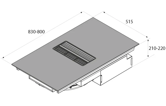 Airforce On-Board Smart 83cm Induction hob with Central Downdraft Extraction - Image 4