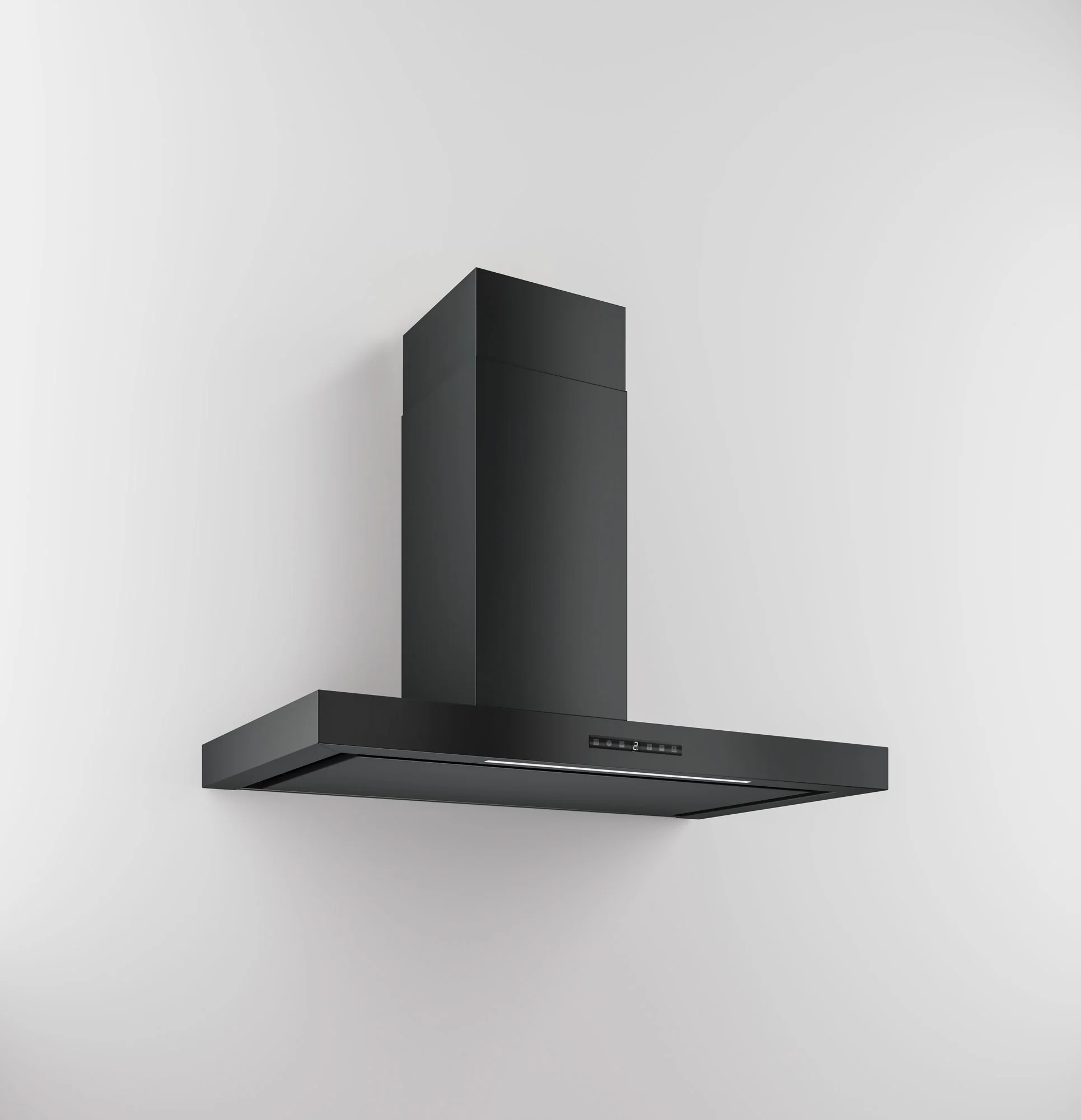 Airforce Shape 90cm Wall Mounted Cooker hood with Touch control,Integra ready in satin black finish