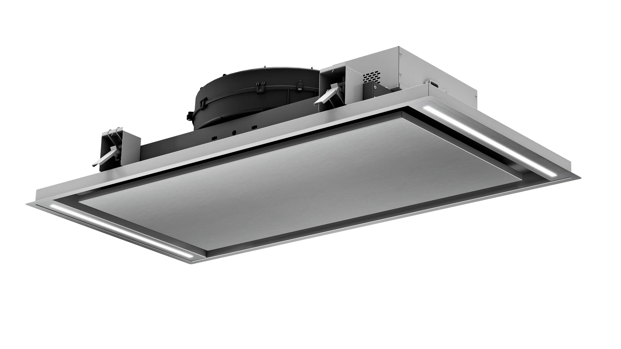 Airforce Silhouette Easy Up 100cm Ceiling Mounted Cooker hood with Flat Motor - Black Steel Finish - Image 2