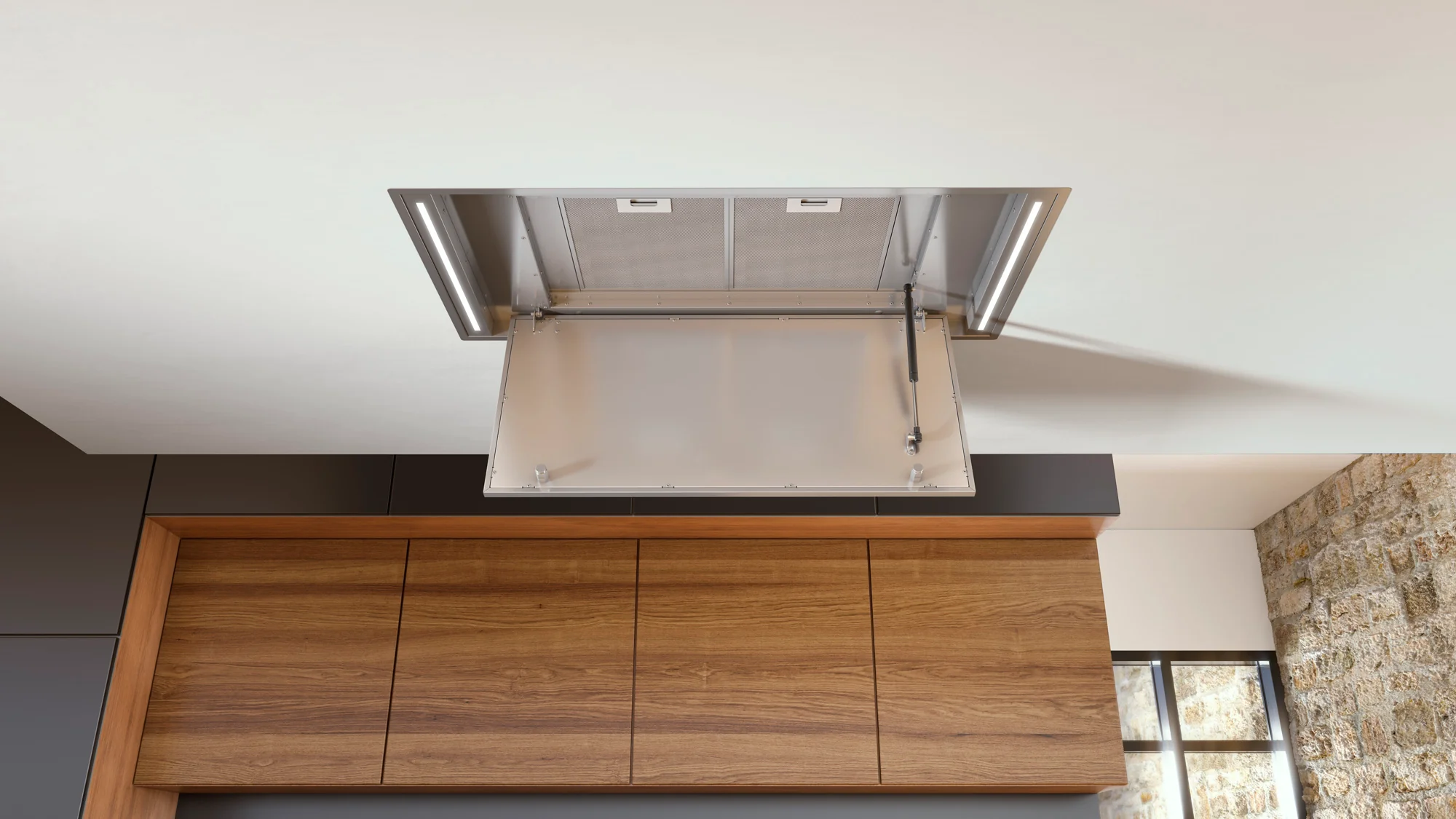 Airforce Silhouette Easy Up 100cm Ceiling Mounted Cooker Hood In White Steel  Finish - Image 3