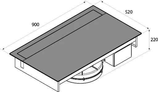 Airforce Innova Slim Plus Petra 90cm Rear Venting Induction hob with on-board Motor-Recirculating Model - Image 3