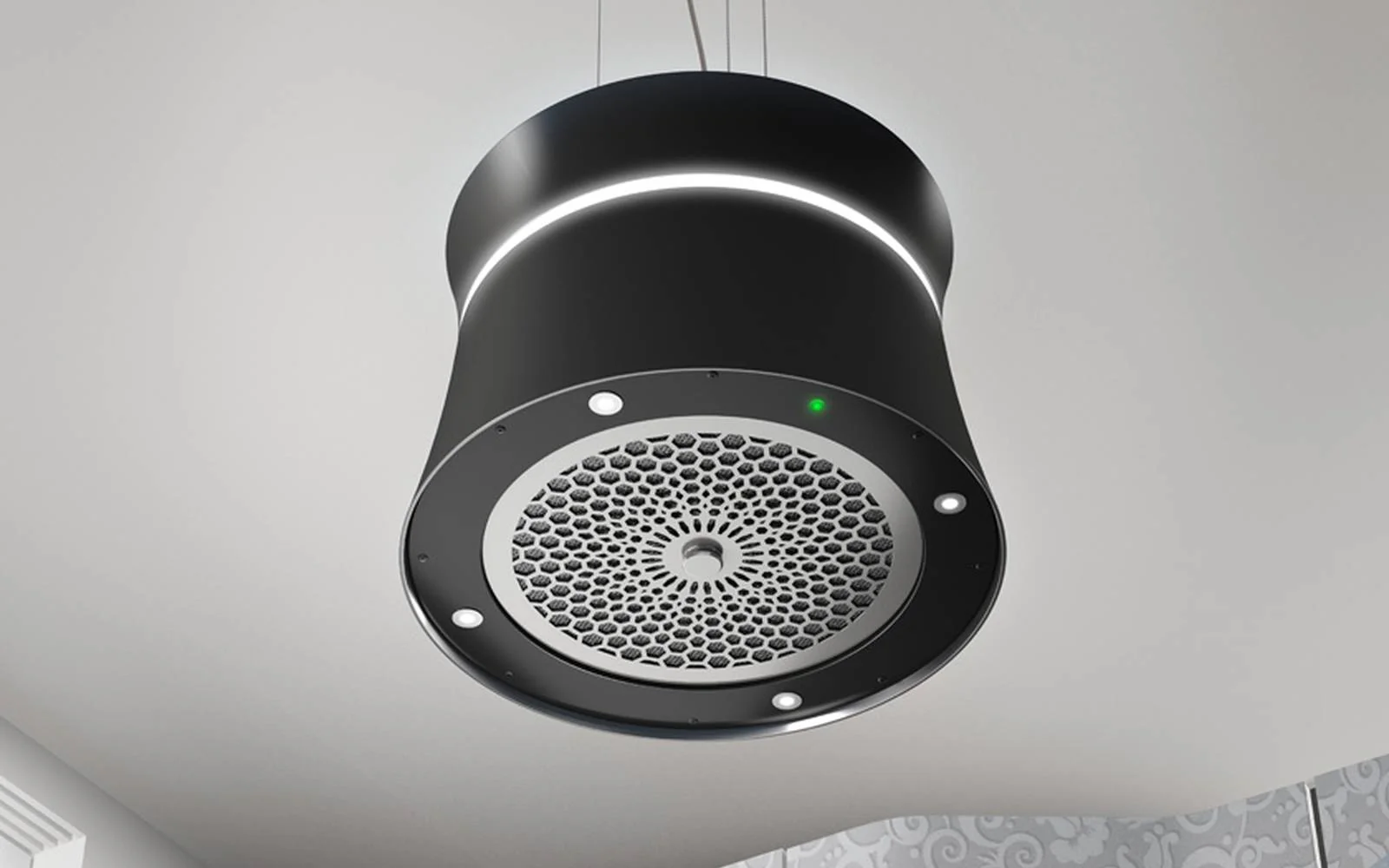 Airforce Sophie 50cm Island Cooker Crisalide Hood integra Ready- Black Painted Polymer Finish - Image 2