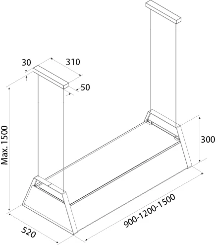 Airforce TATA 120cm Island Cooker Hood with Side Storage in Anthracite Finish - Image 2