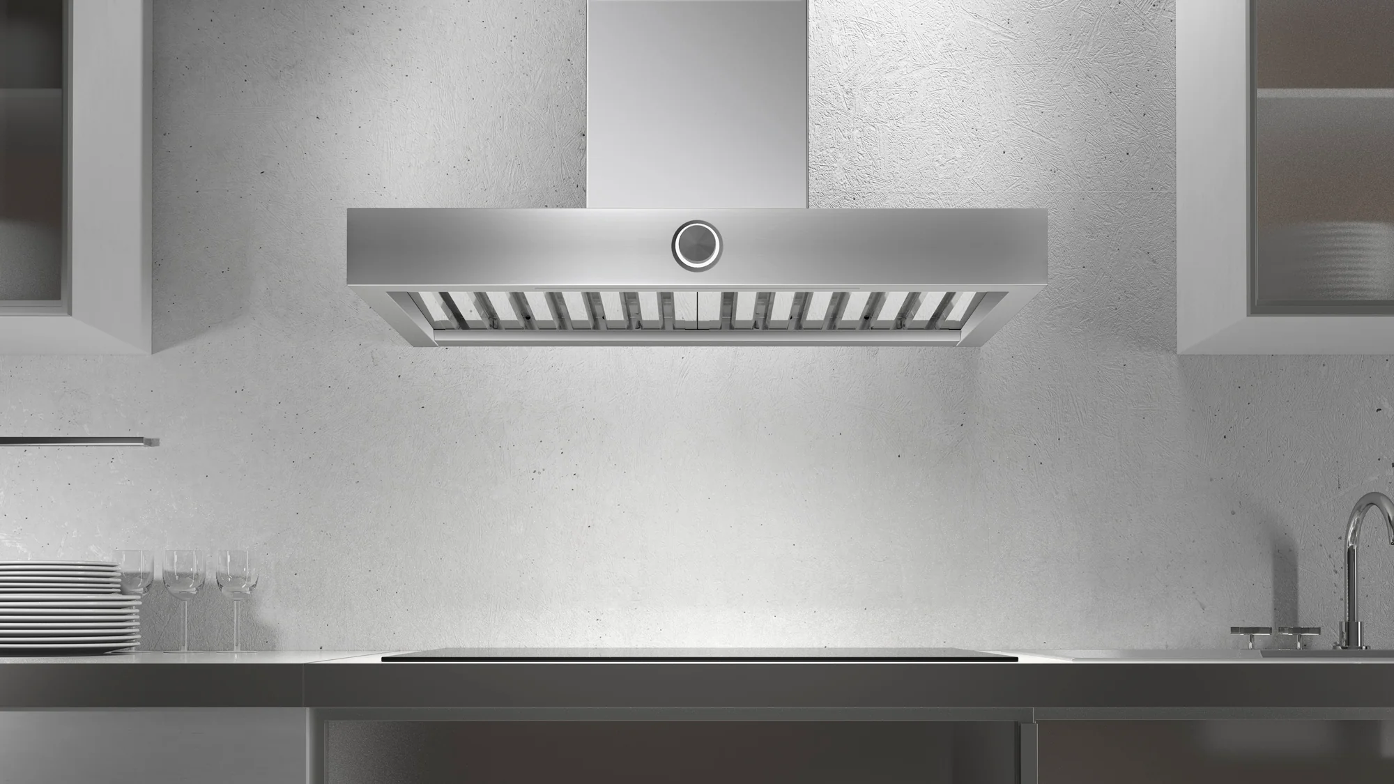 Airforce Vis Boxy No Drop 90cm Wall Mounted with Electronic Rotary Control- Stainless steel Finish