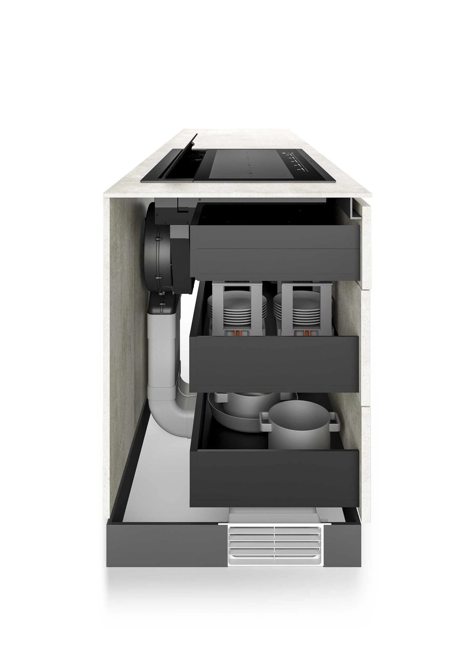 Airforce Visio Pro 90cm Rear Venting Induction hob with vertical rear motor-Recirculating Model - Image 4