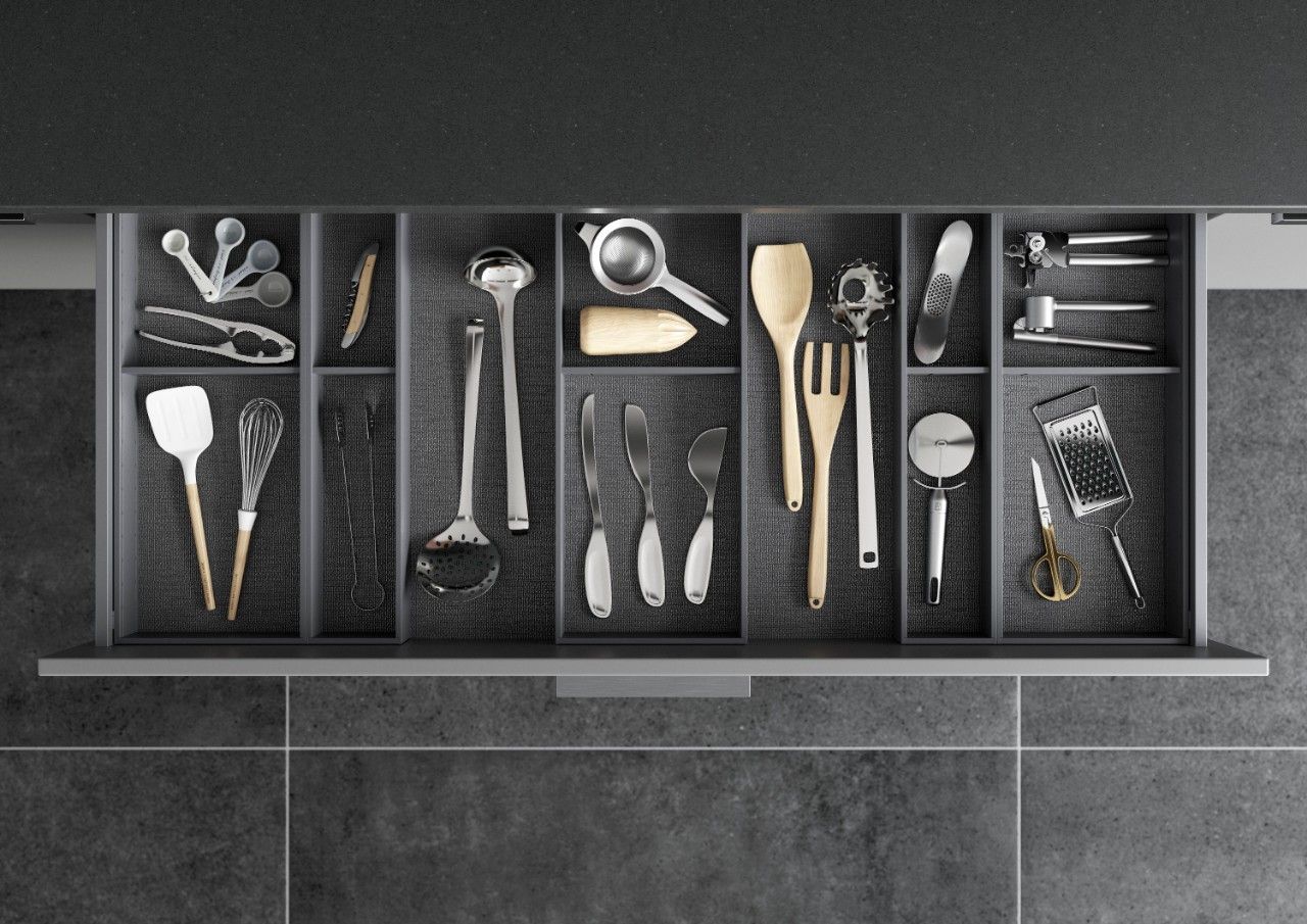 Blum AMBIA-LINE Utensil Insert Kit - Orion Grey ALU.45.110P.OG