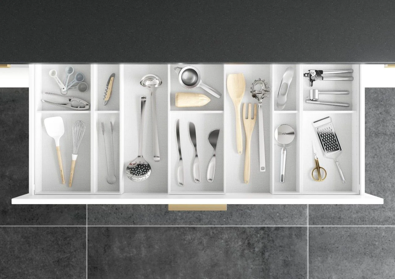 Blum AMBIA-LINE Utensil Insert Kit - Silk White ALU.45.110P.W - Image 6