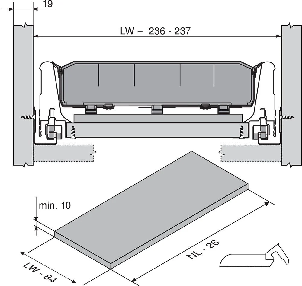 ORGA-LINE Bottle Tray D550 x W300  Z48.30B0I7 - Image 3
