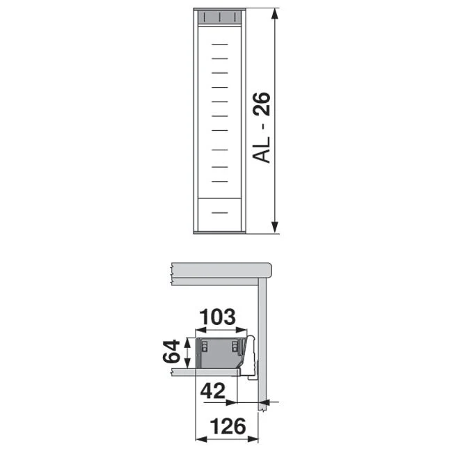 ORGA-LINE Utensil Insert - D550 x W103mm   ZSI.550BI1N - Image 2