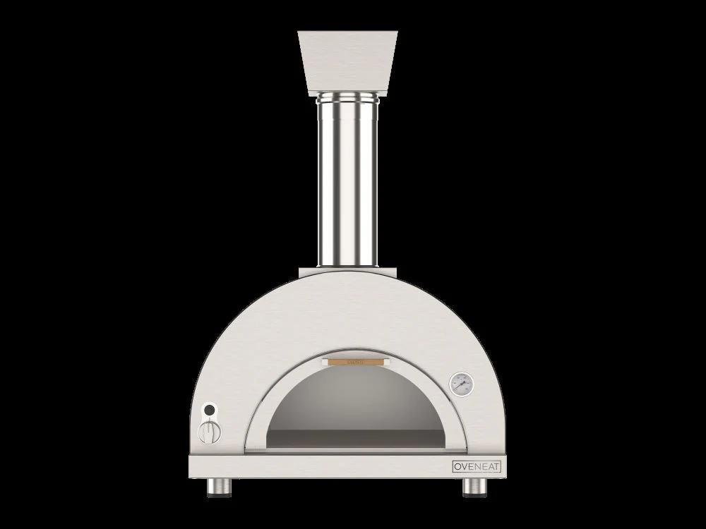 Oveneat GDD-2VG Charcoal Grey Double gas pizza oven with drop-down glass door includes pizza peel - Image 2