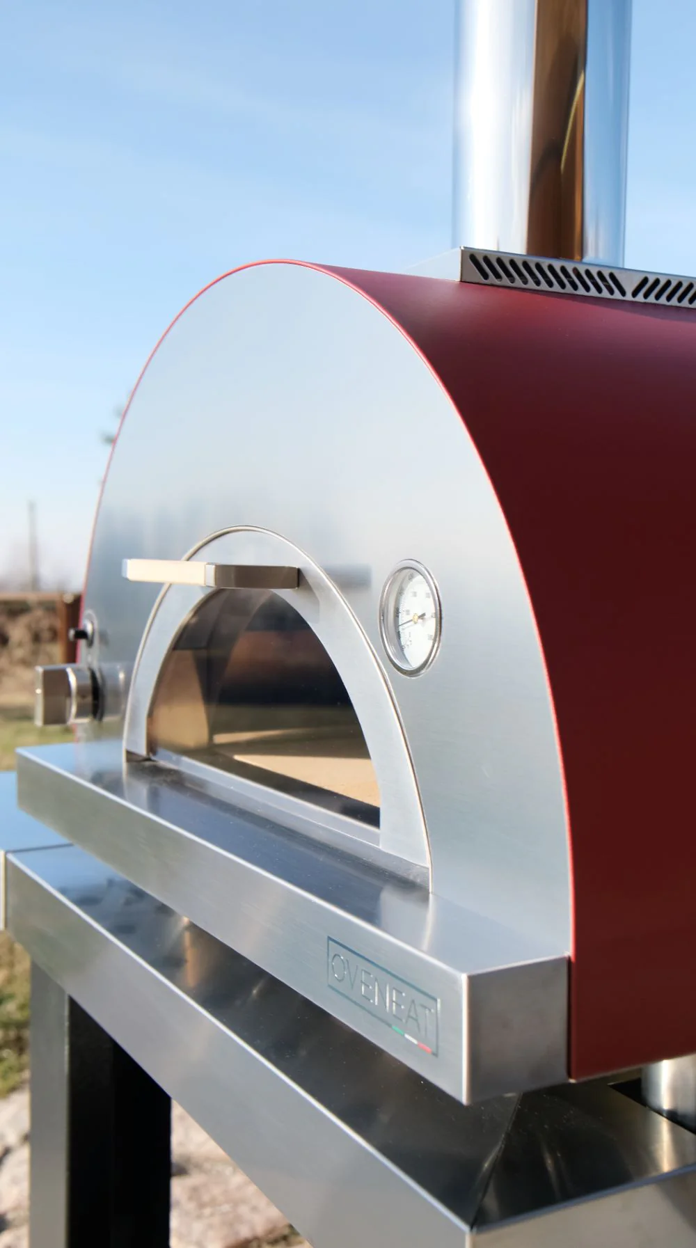 Oveneat GDD-2VG Charcoal Grey Double gas pizza oven with drop-down glass door includes pizza peel - Image 4