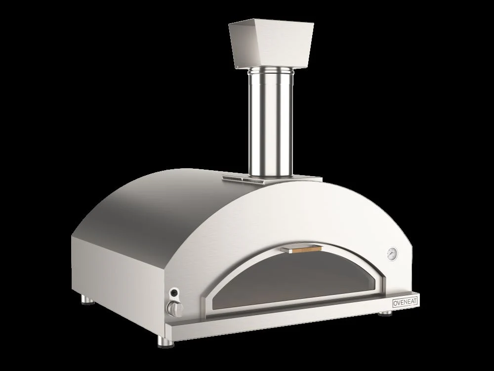 Oveneat GDD-5X Stainless Steel Gas Oven for upto Five Pizzas with Drop-down Glass Door includes Pizza Peel