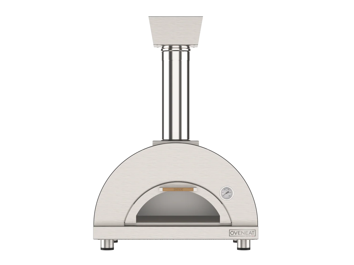 Oveneat WDD-1VG Charcoal Grey Wood Fired Single Pizza Oven with Drop-Down Glass Door Includes Brazier & Pizza Peel - Image 2