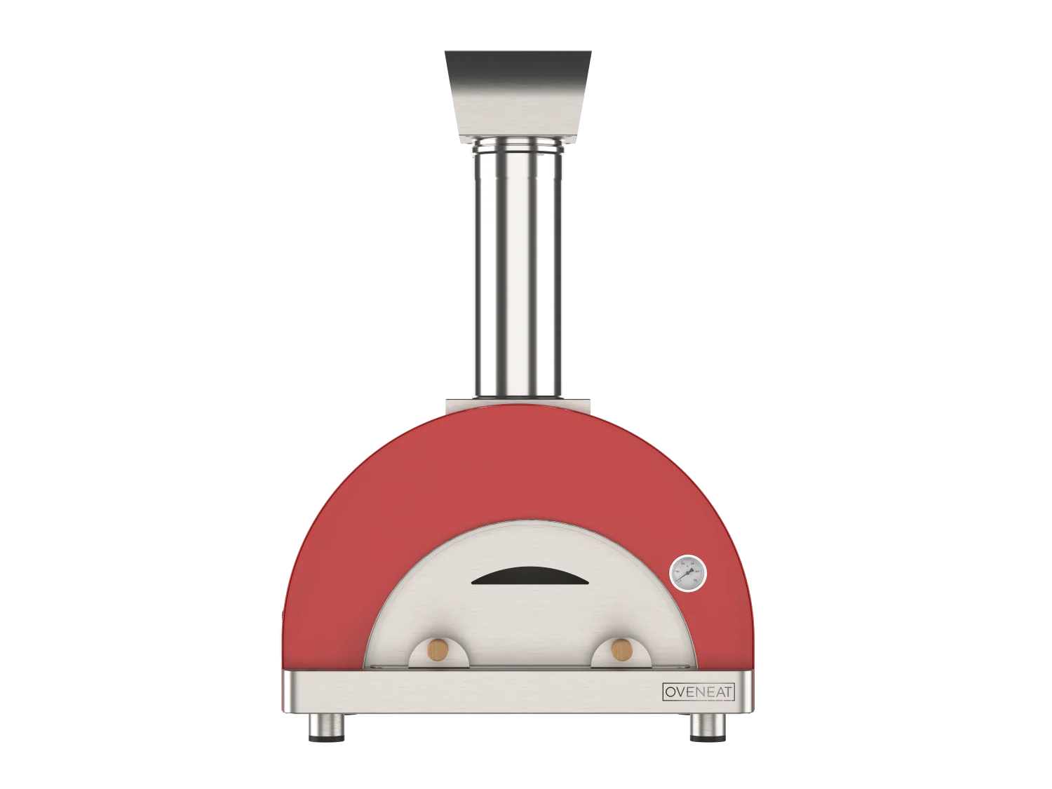 Oveneat WRX-2VR Red Wood Fired Double Pizza oven with stainless steel door.Includes brazier and pizza peel.